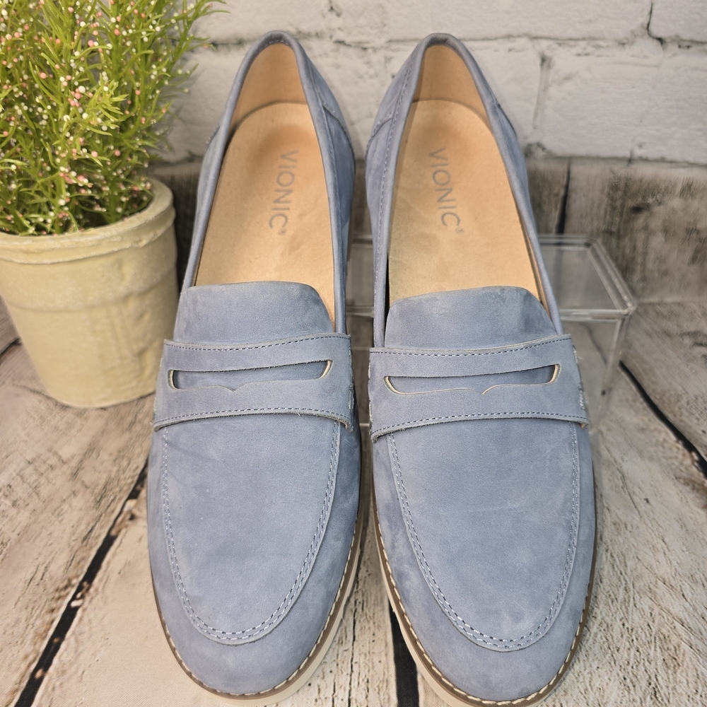 Vionic Cheryl Light Blue Platform Supportive Loaf… - image 3